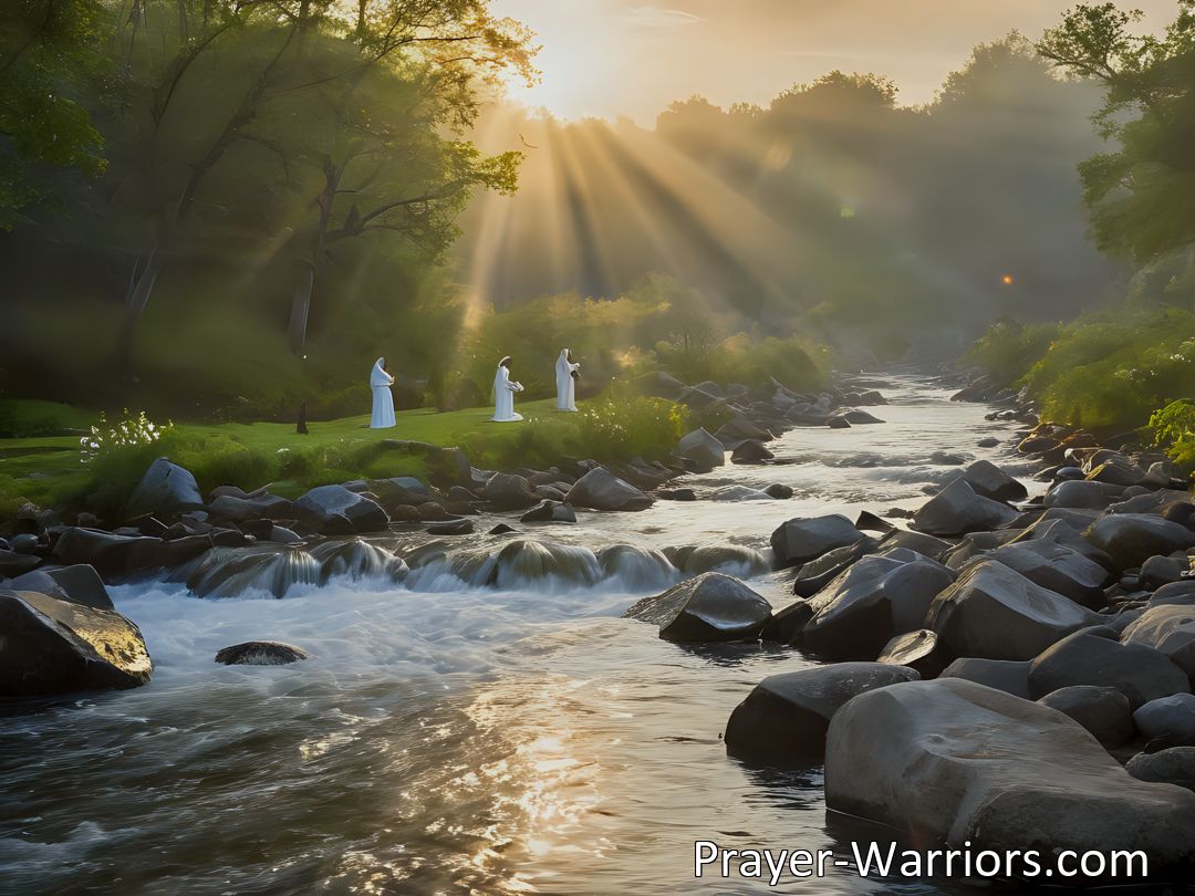 Freely Shareable Hymn Inspired Image Embark on a spiritual journey through the silver waters of a pearly stream. Explore the blissful dreams just before the dawning of the day. Discover inner peace and connection in this enchanting reflection.