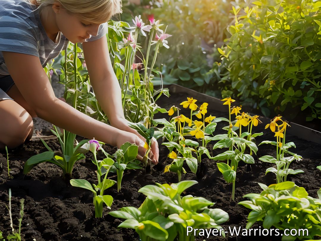 Freely Shareable Hymn Inspired Image Discover the profound wisdom of growth and transformation in The Bud Will Soon Become A Flower. Embrace the present moment and sow seeds of love and compassion for a fulfilling harvest.