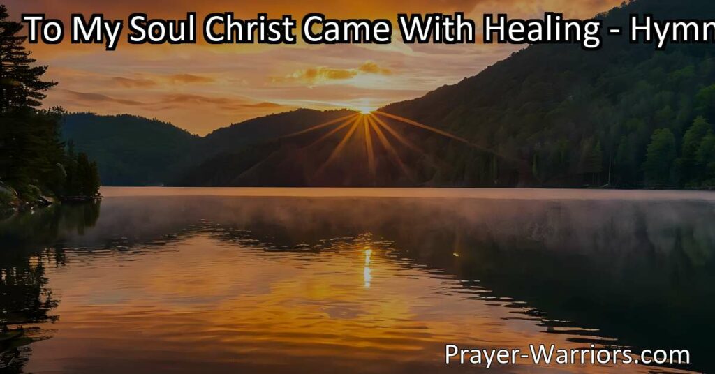 Discover the unchanging truth of divine connection in moments of struggle and find peace within. Embrace your humanity and journey towards self-discovery and acceptance. "To My Soul Christ Came With Healing" guides you towards renewal and gratitude in times of shadows.