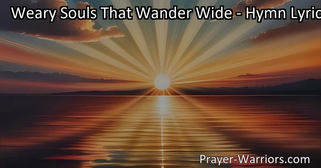 In search of peace and fulfillment? Explore how weary souls can find solace and purpose through a spiritual journey of love and compassion. Rise into a life of glorious love with Christ.